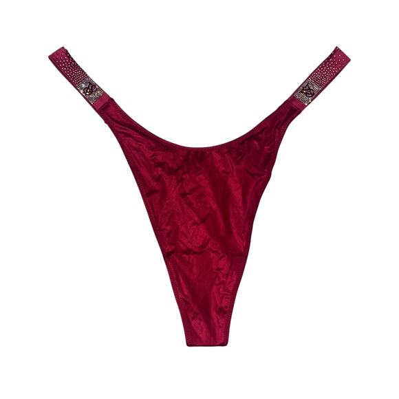 Victoria's Secret Scattered Shine Strap Smooth Thong Panty Red Lacquer Size XL - Picture 1 of 4